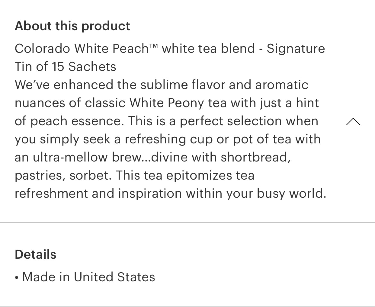 Colorado White Peach Tea