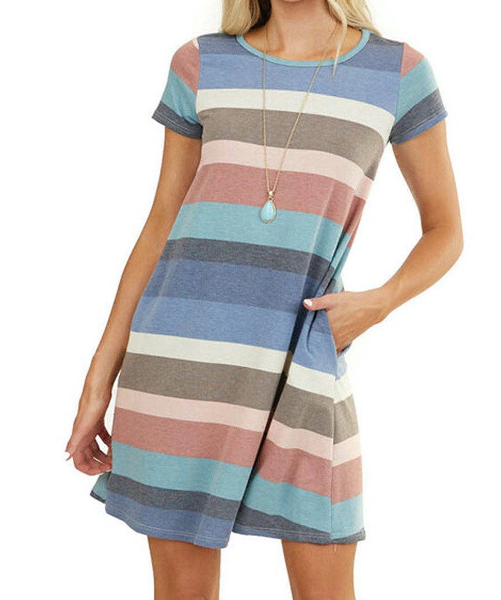 Multi Stripe Pocket Dress