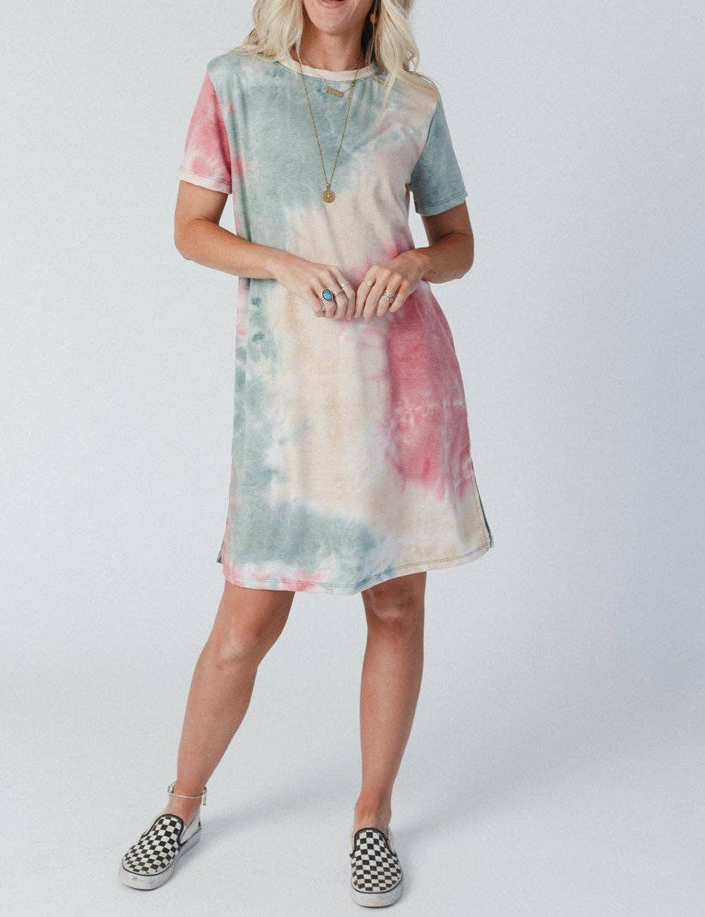 Watercolor Tie Dye Tee Dress