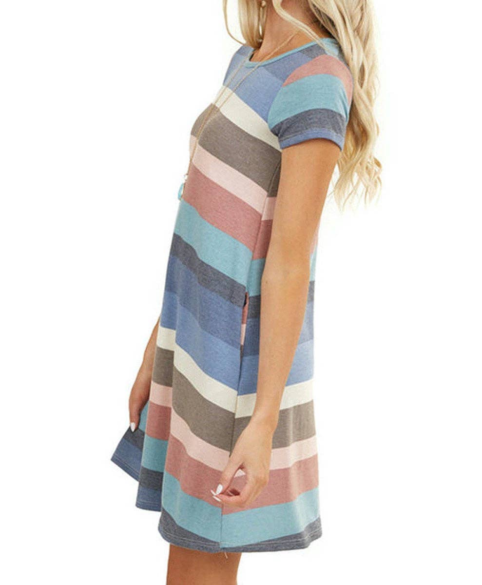 Multi Stripe Pocket Dress