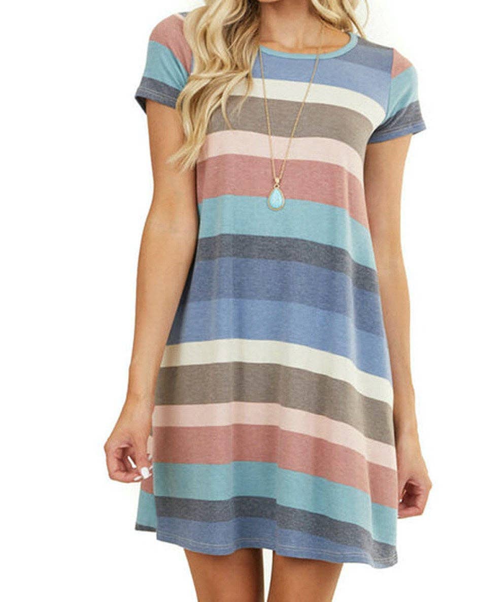 Multi Stripe Pocket Dress